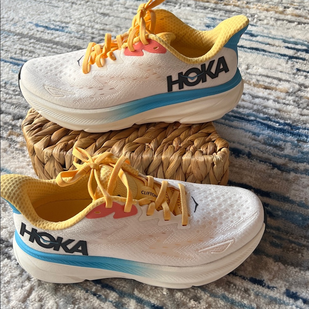 Hoka White and Yellow Athletic Sneakers - Picture 4 of 5